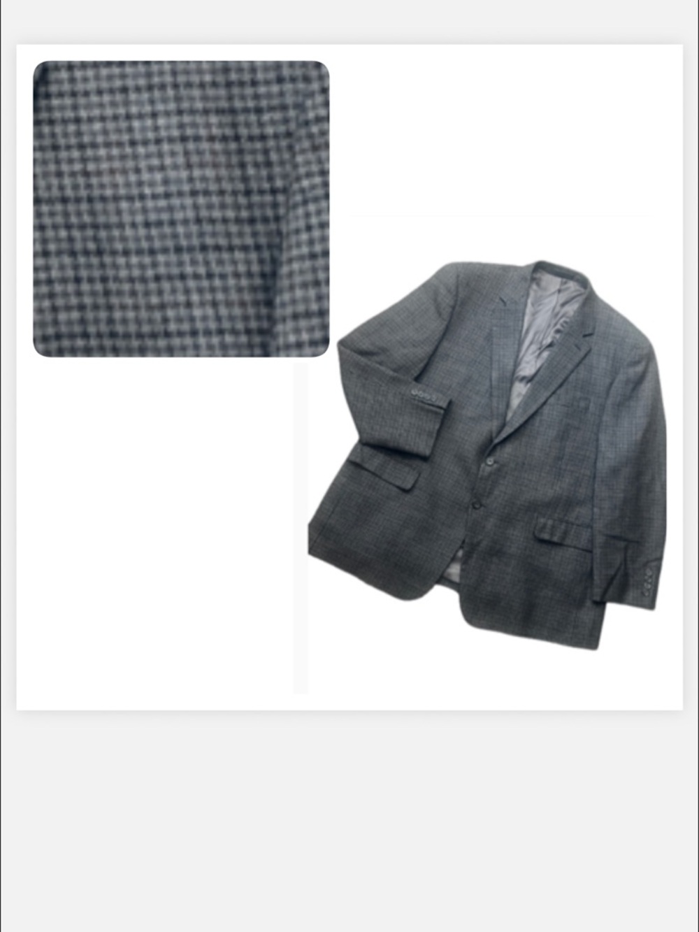 Chaps‎ Classic Men's Gray and Blue Houndstooth Blazer